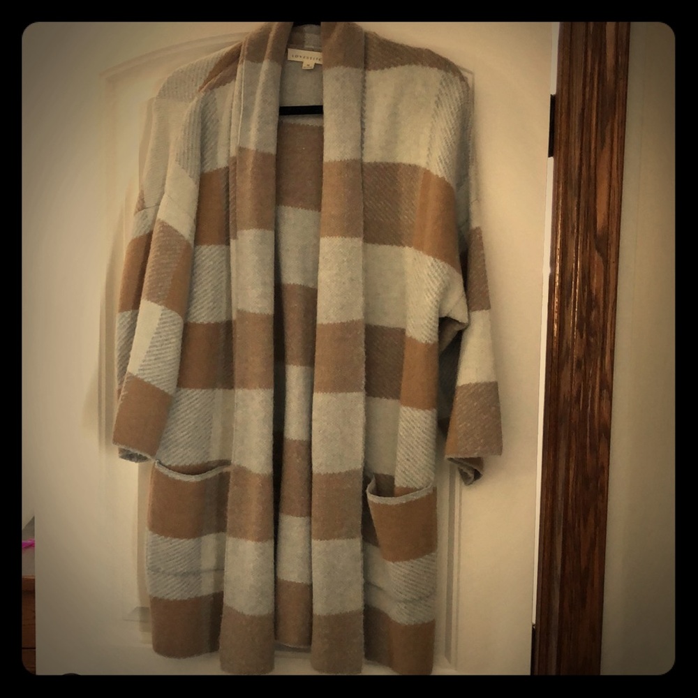 Plaid sweater jacket